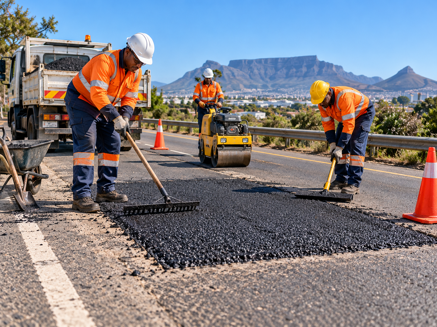 Pothole road repair