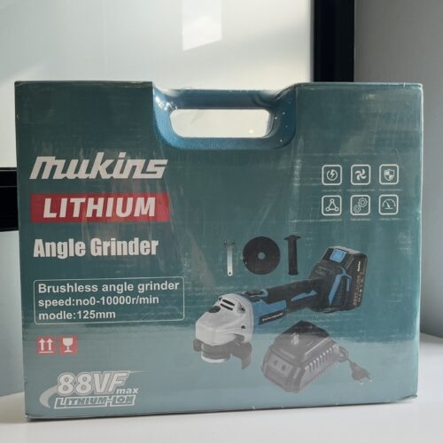 Mukins Brushless Angle Grinder – 88VF Max Lithium-Ion (125mm)