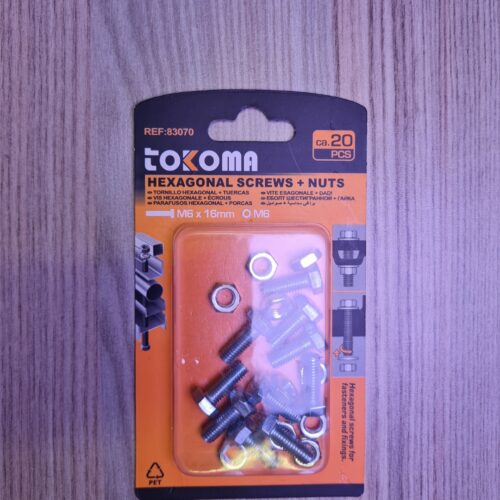 Hexagonal Screws and Nuts (M6×16mm)