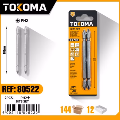 PH2 Double-Ended Phillip Screwdriver Bit, 100mm