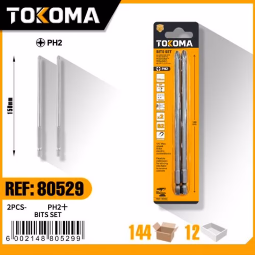 150mm PH2 Hex Shank Phillips Screwdriver Bit 2PCS