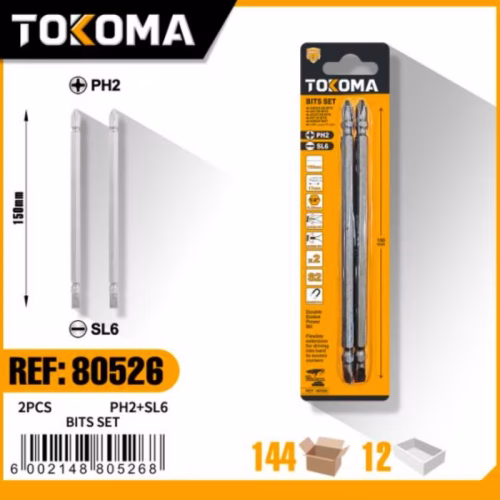 PH2+SL6 100m double-ended bit 2Pcs