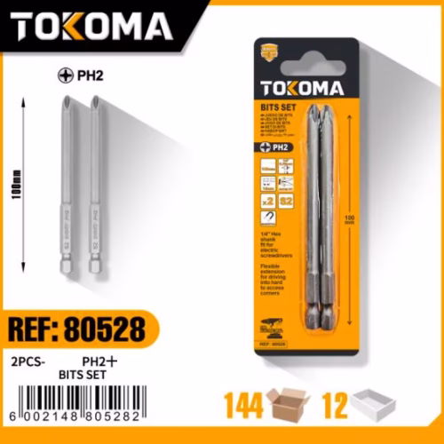 100mm Hex Shank Phillips Screwdriver Bit 2PCS