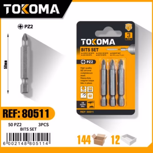 50 PZ2 Screwdriver Bit Set 3PCS