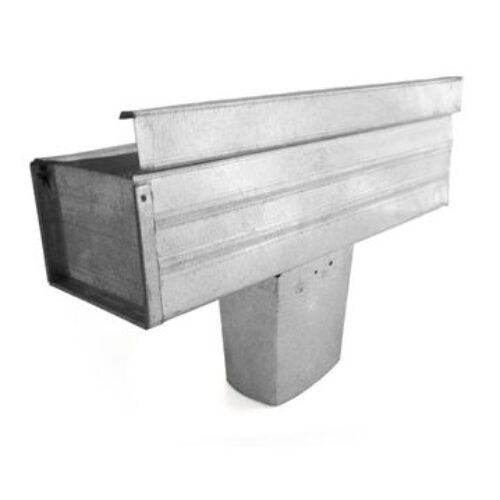 Galvanised Gutter With Square Outlet And Left Stopend