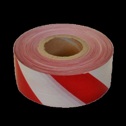Red/white Barrier Tape 75mm Wide X 50mic X 500m Per Roll