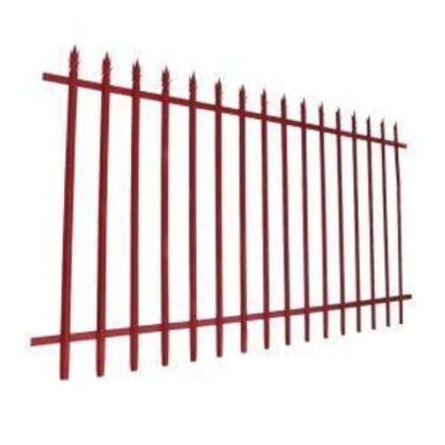 Welded Palisade Panel Fence 3000X1800Mm Cross Rail 40X40X2Mm 30X30X2Mm 18 Pales Red Oxide